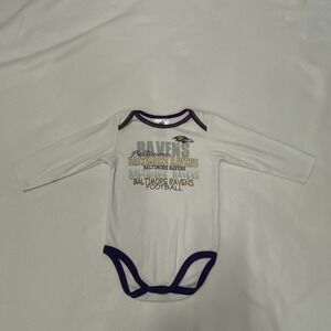 Baltimore Ravens NFL Baby One-piece White Graphic Long Sleeve 18 Months Football